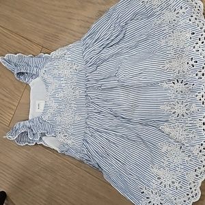 Blue striped baby dress size 6-12montha
